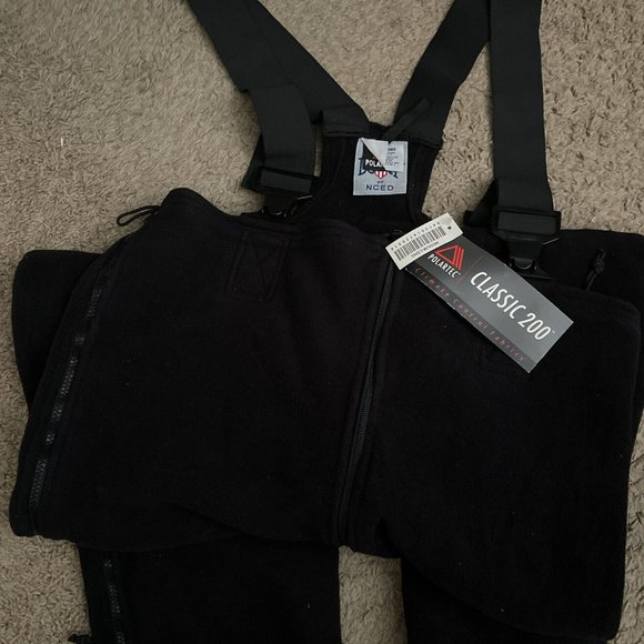 Overalls New Polar Tech Fleece NCED Fleece Overalls Black Med/Short reg Classic - Picture 1 of 10